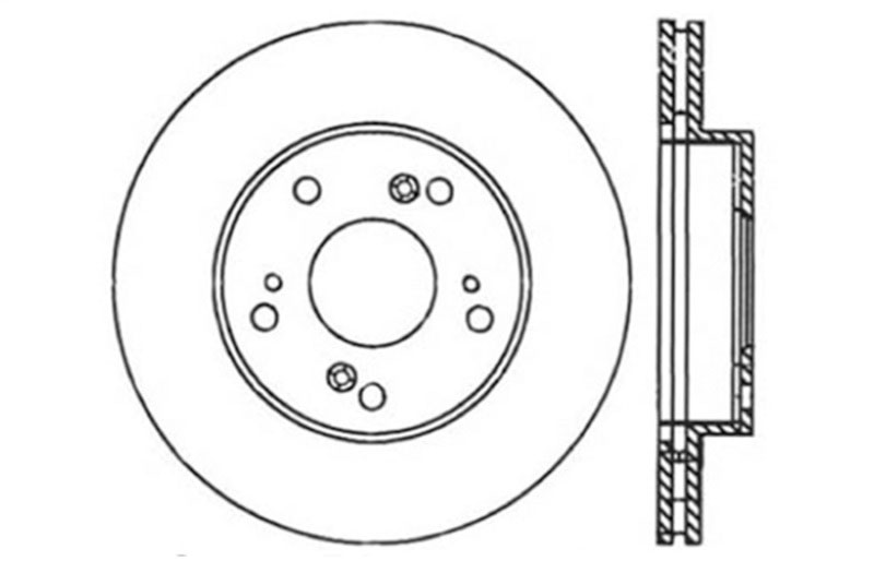 Stoptech 127.40056L | StopTech Honda CR-Z Sport Drilled/Slotted Rotor, Front Left; 2011-2015