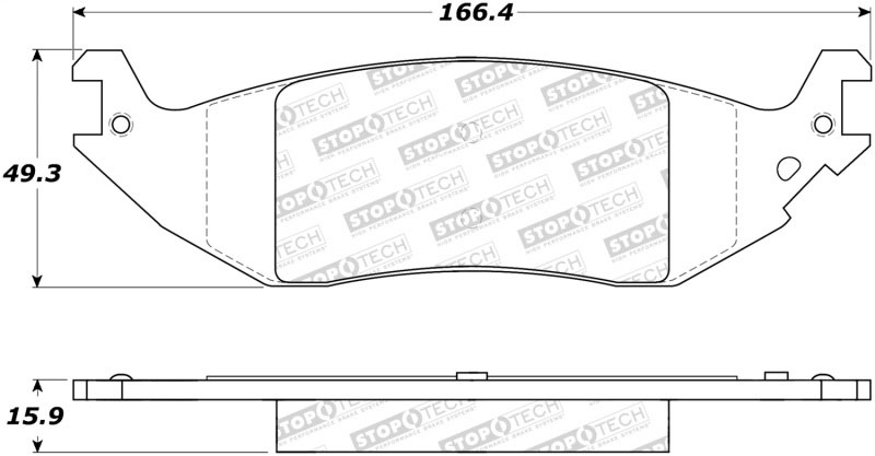 Stoptech 308.10460 | StopTech Street Brake Pads Ford E-150 Club Wagon, Rear; 2004-2005