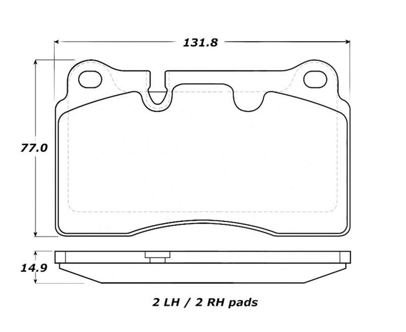 Stoptech 309.11650 | StopTech Sport Brake Pads Chevrolet Corvette Grand Sport Ceramic Brakes, Rear; 2017-2019