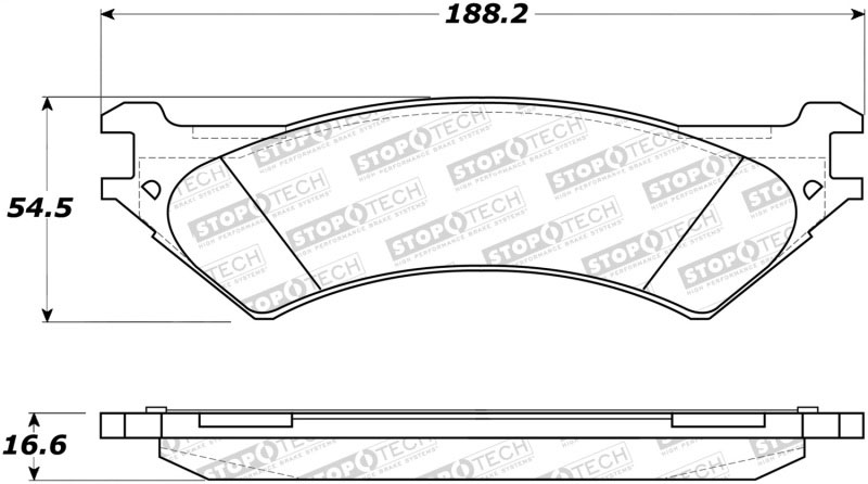 Stoptech 308.08020 | StopTech Street Brake Pads Ford E-250, Rear; 2003-2007