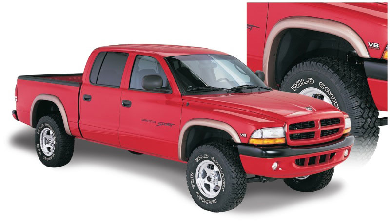 Bushwacker 51905-02 - Bushwacker 97-04 Dodge Dakota Fleetside  Extend-A-Fender Style Flares 4pc - Black