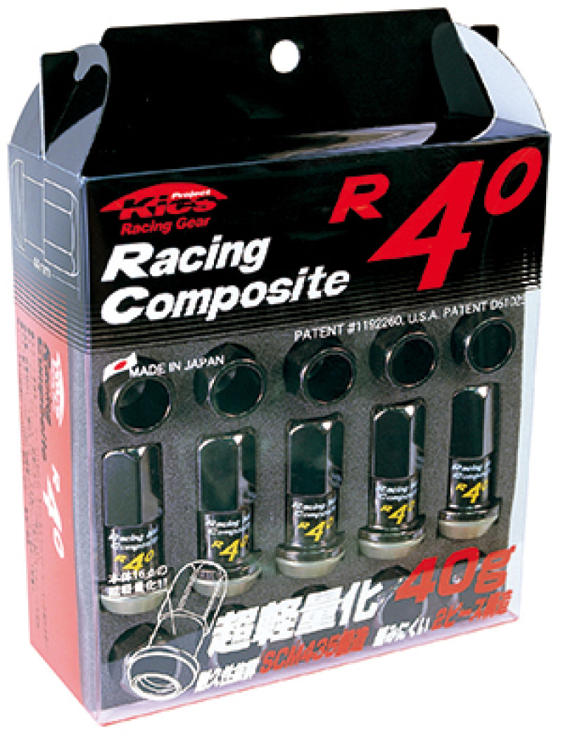 Project Kics krc03k | 12x1.25 R40 Lug Nuts - Black (20 Pcs)