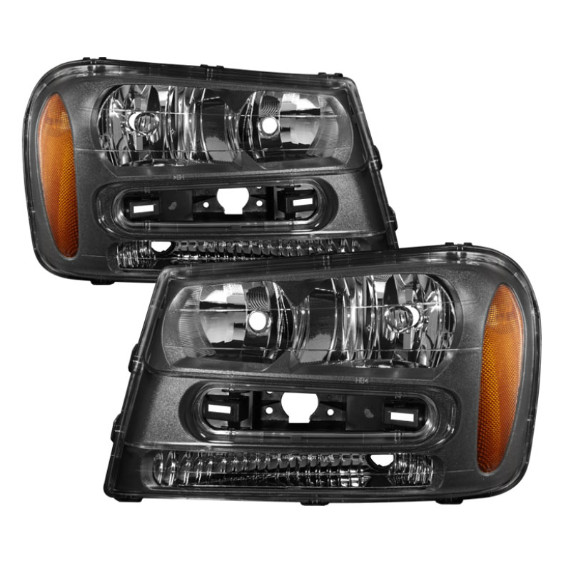 SPYDER 9023538 | Xtune Chevy Trailblazer 02-09 Crystal Headlights Black HD-JH-CTB02-AM-BK; 2002-2009