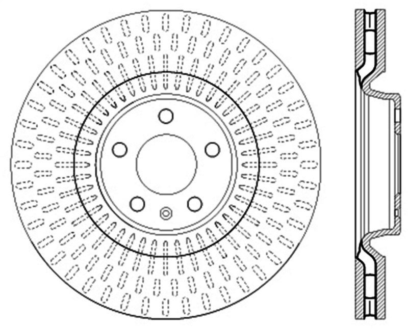 Stoptech 126.33134SL | StopTech Audi A7 Quattro Sport Slotted Brake Rotor, Front Left; 2011-2016