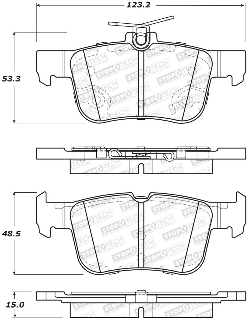 Stoptech 308.16650 | StopTech Street Brake Pads Ford Escape, Rear; 2017-2018