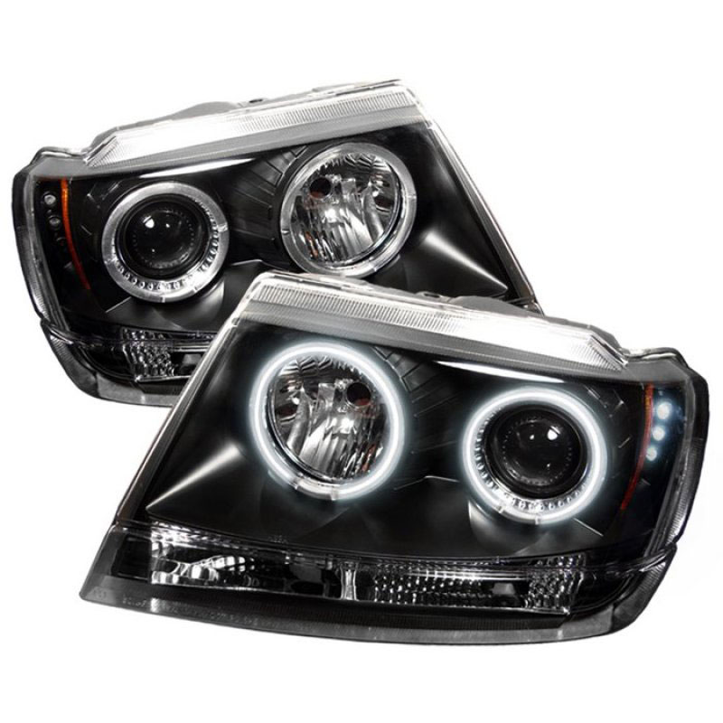 SPYDER 5011121 | Spyder Jeep Grand Cherokee ( Non Laredo Limited Sport Version ) CCFL LED ( Replaceable LEDs ) Projector Headlights - Black - (PRO-YD-JGC99-CCFL-BK); 1999-2004