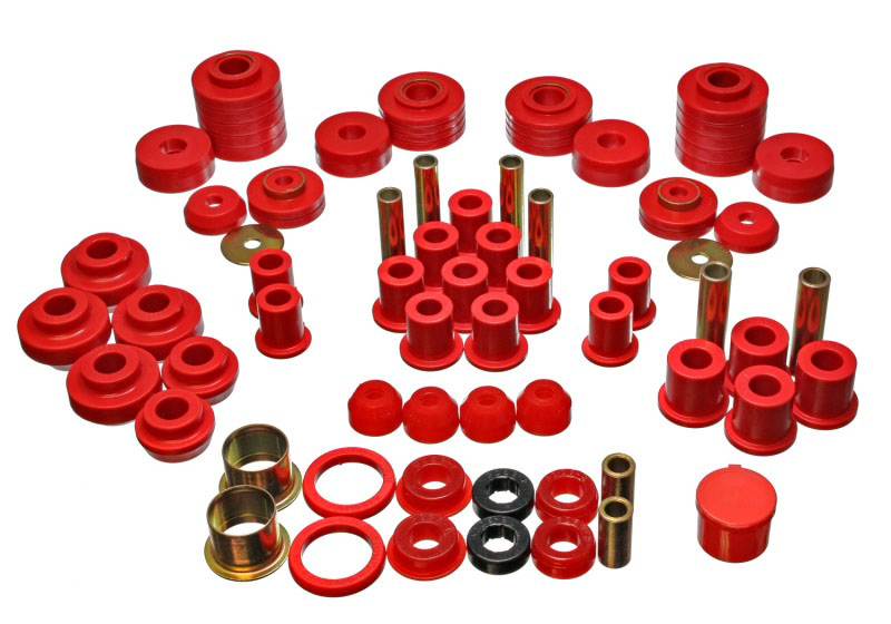 Energy Suspension 4.18101r | 80-96 Ford F150 Std/Extra Cab Pickup Red Hyper-Flex Master Bushing Set; 1980-1996