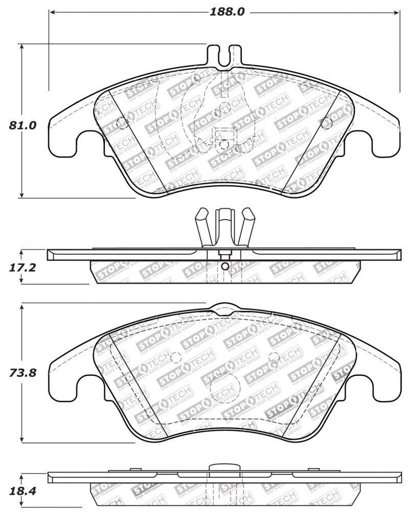 Stoptech 309.13420 | StopTech Sport Brake Pads Mercedes-Benz E300, Front; 2010-2013