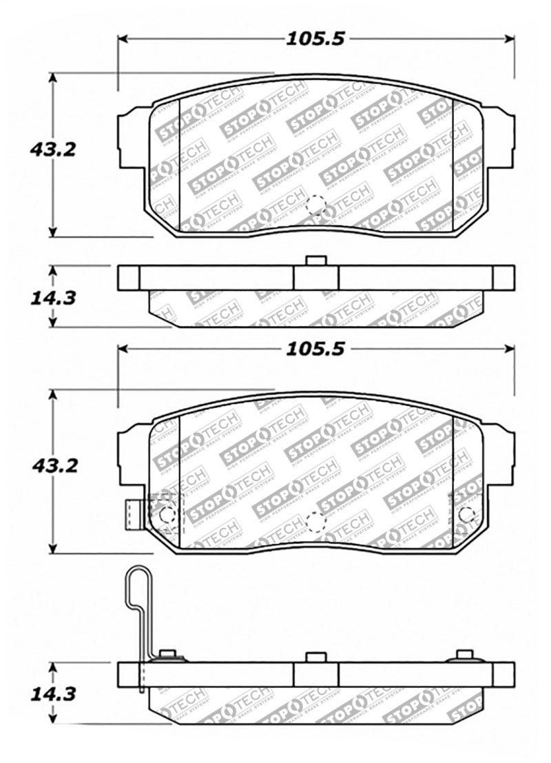 Stoptech 305.10080 | StopTech Street Select Brake Pads Mazda RX-8, Rear; 2004-2011