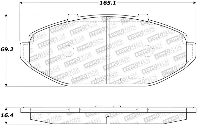 Stoptech 308.07480 | StopTech Street Brake Pads Mercury Grand Marquis, Front; 1998-2002