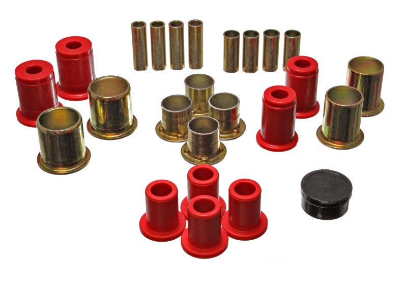 Energy Suspension 3.3173r | 91-96 Buick LeSabre / 90-94 Chevy Astro Red Front Lower and Upper Control Arm Bush; 1991-1996