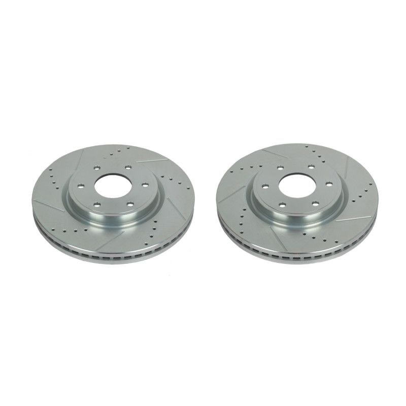 PowerStop jbr1579xpr | Power Stop 10-13 Nissan Patrol (Middle East Market) Front/Rear Drilled & Slotted Rotor (Pair); 2010-2013