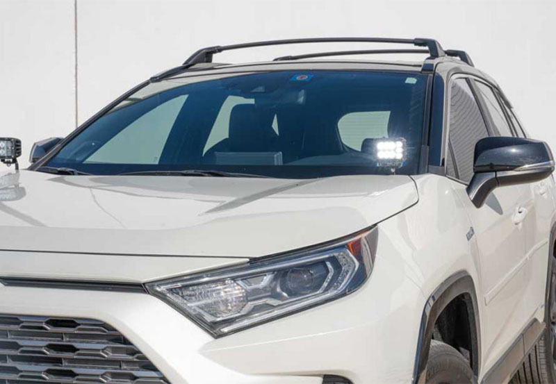 Cali Raised LED cr3130 | Cali Raised 2019+ Rav4 Ditch Mount Kit - 2 3.5 Inch Round Cannon Pod/Toyota Oem SQ Style Ditch Ligh; 2019-2024