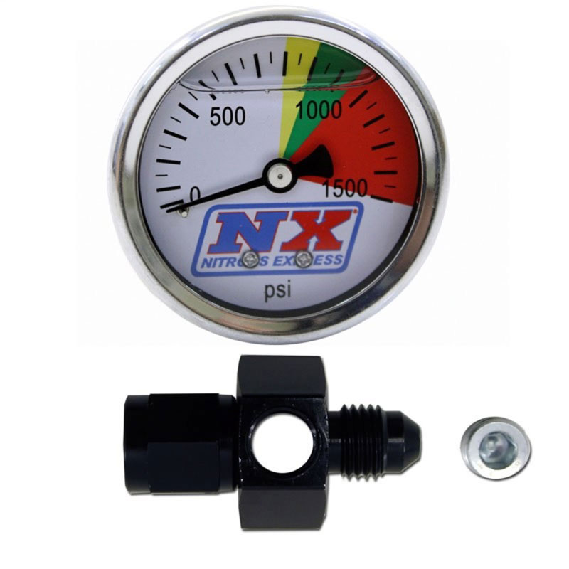 Nitrous Express 15509 | N2O Flo-Thru Pressure Gauge (0-1500 PSI) 4AN