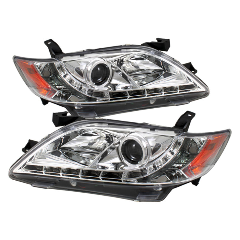 SPYDER 5039415 | Spyder Toyota Camry DRL LED Projector Headlights - Chrome - (PRO-YD-TCAM07-DRL-C); 2007-2009