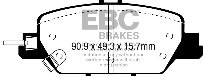 EBC ud2037 | 2017+ Honda CR-V 1.5L Turbo Ultimax2 Rear Brake Pads; 2017-2024