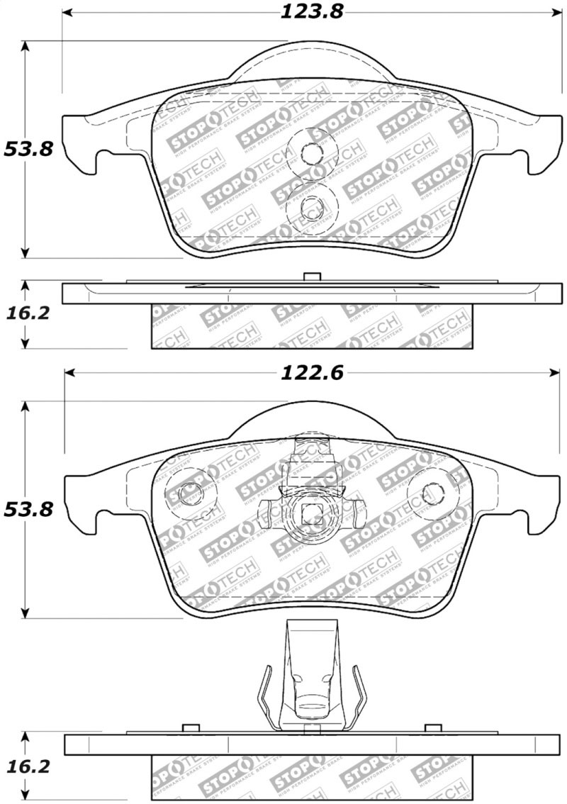 Stoptech 305.07950 | StopTech Street Select Brake Pads Volvo S70 Fr Ch# 596636, Rear; 1999-2000