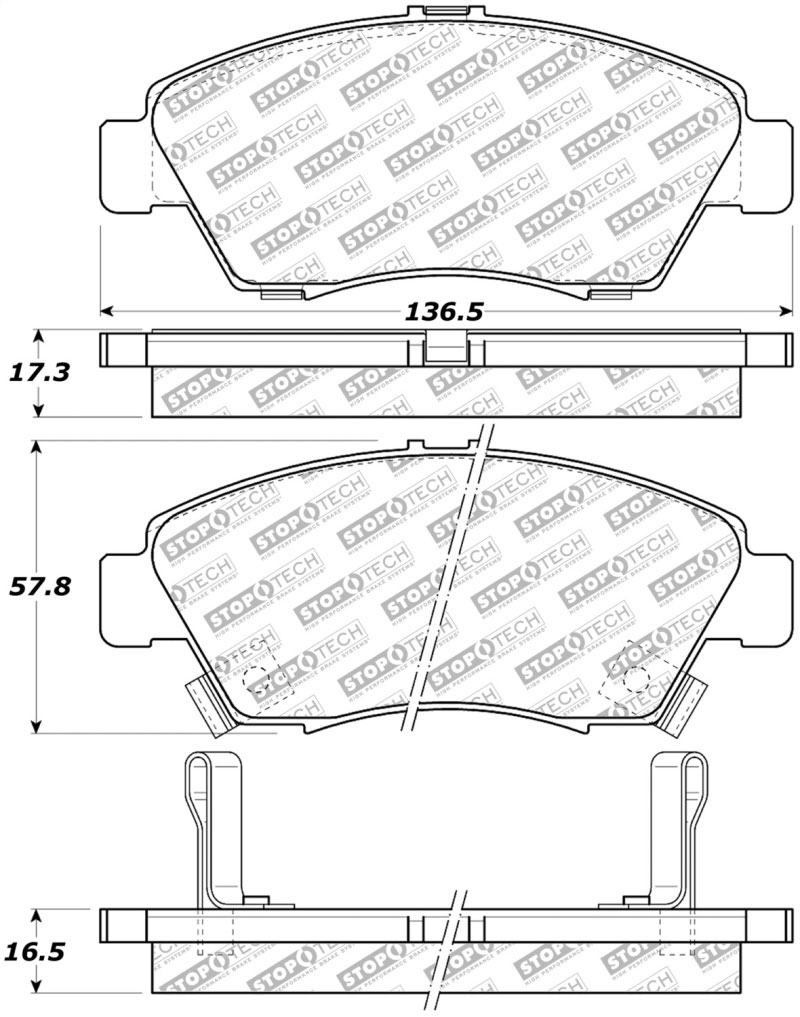 Stoptech 305.06210 | StopTech Street Select Brake Pads Honda Fit, Front; 2007-2008