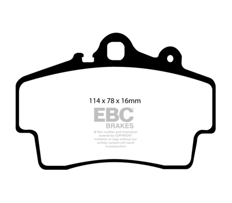 EBC dp41207r | 97-99 Porsche Boxster (Cast Iron Rotors only) 2.5 Yellowstuff Front Brake Pads; 1997-1999