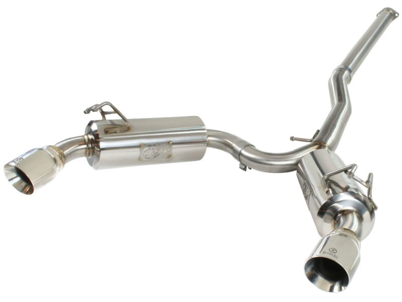 aFe 49-36701 | Takeda Exhaust 304SS Dual Cat-Back w/ Polished Tips 08-13 Mitsubishi Lancer Evo X L4 2.0L Turbo; 2008-2013