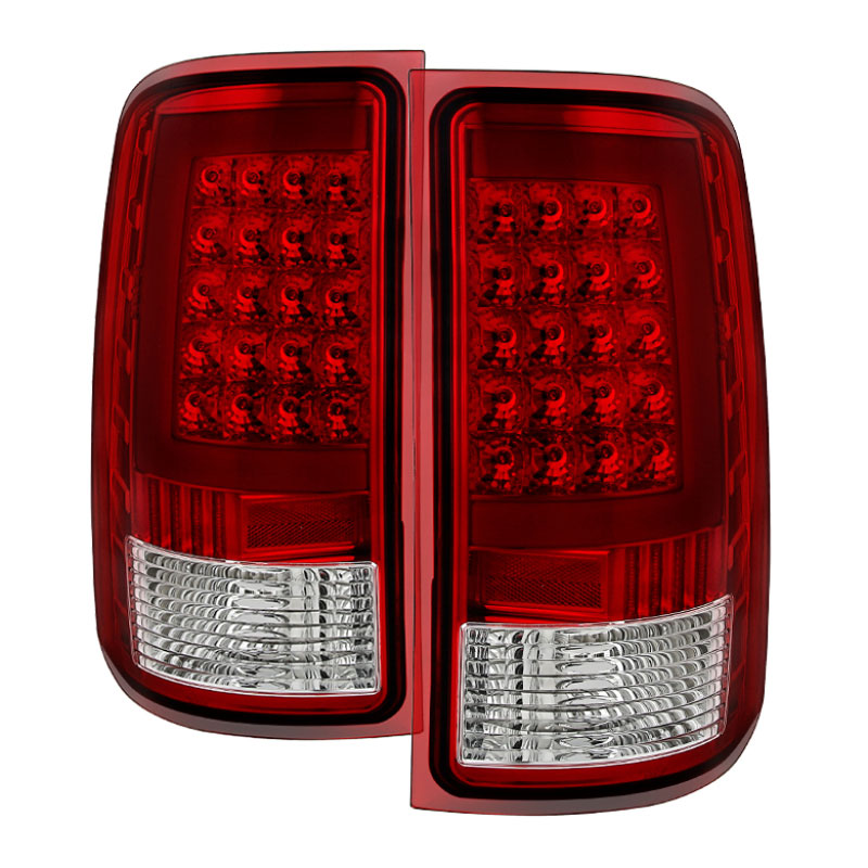 SPYDER 5081575 | Xtune GMC Sierra 07-13 LED Tail Lights Red Clear ALT-ON-GS07-G2-LED-RC; 2007-2013