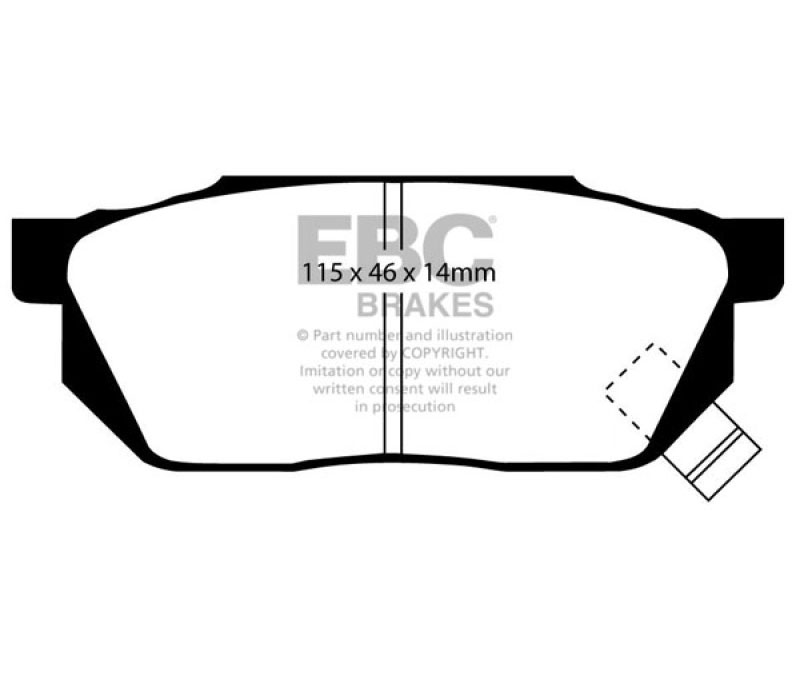 EBC dp2570 | 84-87 Honda Civic CRX 1.5 DX Greenstuff Front Brake Pads; 1984-1987