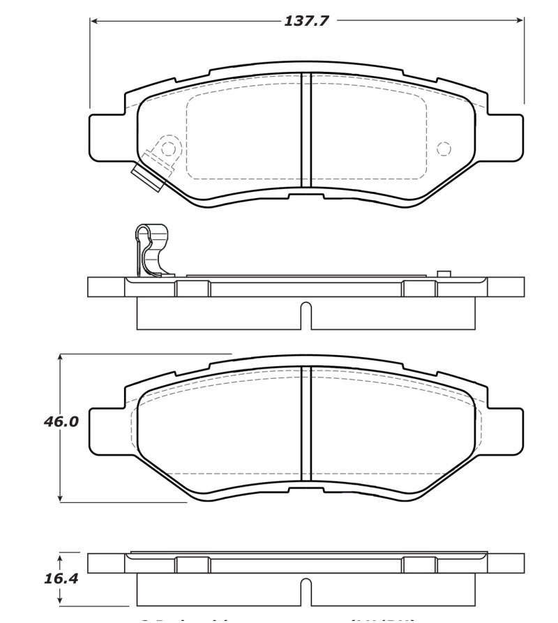 Stoptech 309.13370 | StopTech Sport Brake Pads Cadillac SRX, Rear; 2010-2016