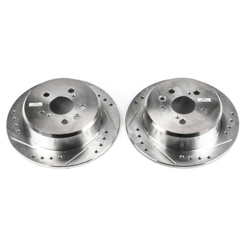 PowerStop jbr792xpr | Power Stop 95-99 Toyota Celica Rear Evolution Drilled & Slotted Rotors - Pair; 1995-1999