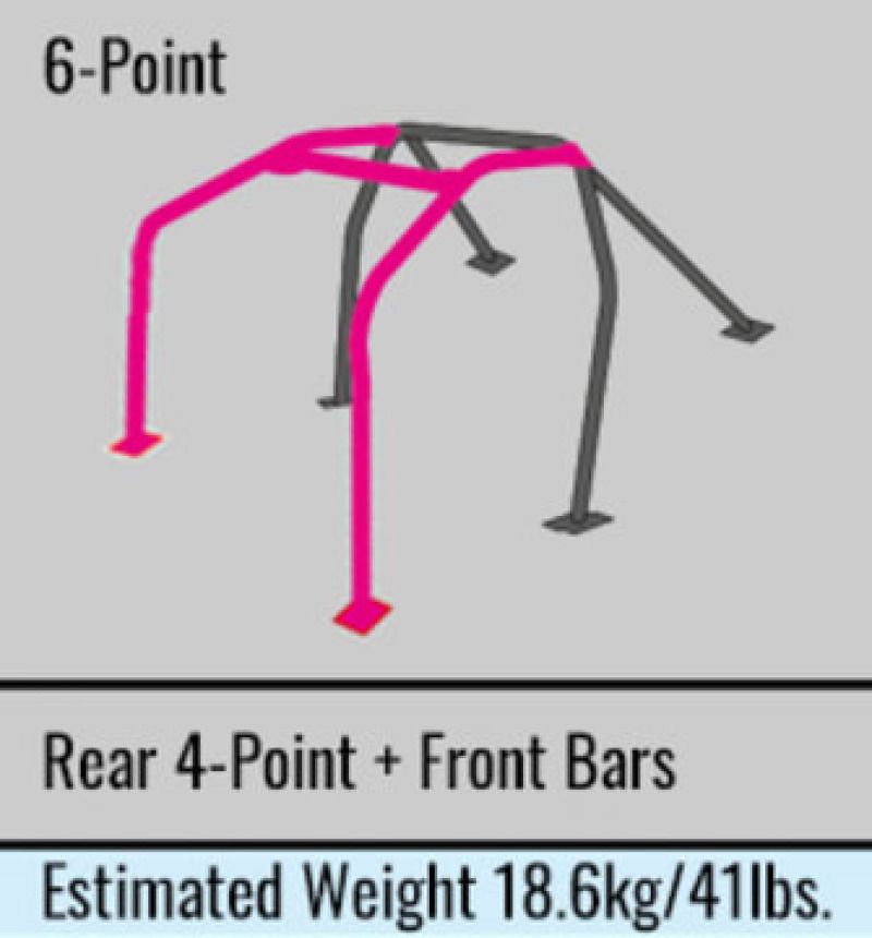 Cusco 154 265 e | D1 Chromoly 2/4 Passenger 6pt Thru Dash Roll Cage 99-06 Toyota Celica ZZT230/231 (w/o Sunroof); 1999-2006