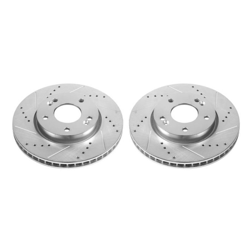 PowerStop jbr1520xpr | Power Stop 10-13 Kia Forte Front Evolution Drilled & Slotted Rotors - Pair; 2010-2013