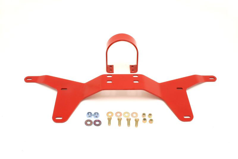 BMR Suspension DSL011R | BMR Rear tunnel brace with safety loop Mustang V8 Red; 2005-2010