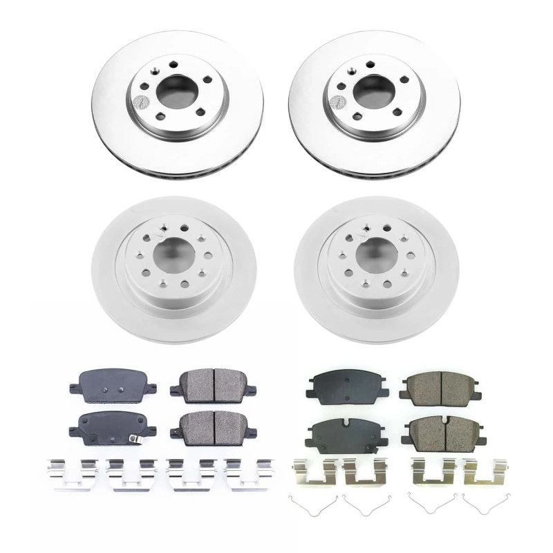 PowerStop crk8800 | Power Stop 2021 Chevrolet Malibu Front & Rear Z17 Coated Brake Kit; 2021-2021