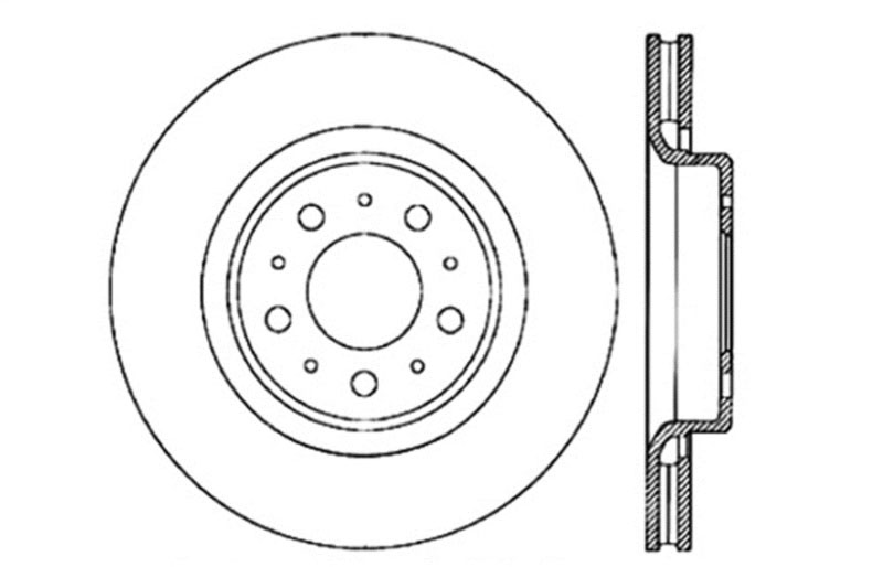 Stoptech 127.39023R | StopTech Volvo S70 Sport Drilled/Slotted Rotor, Front Right; 1998-1998