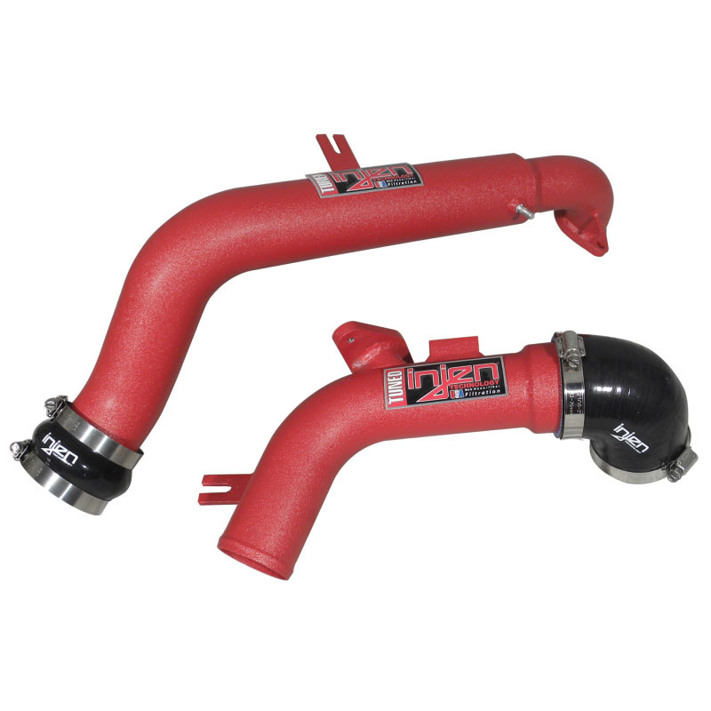 Injen SES1900ICPWR | Nissan Juke 1.6L Turbo (Inc. Nismo) Upper intercooler piping, with BOV and sensor flanges, clamps and silicone hoses, Wrinkle Red; 2011-2014