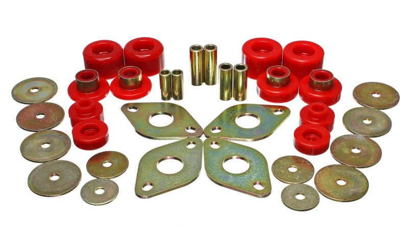 Energy Suspension 8.4107r | 01-04 Toyota Pickup 2WD/4WD (Exc T-100/Tundra) Red Body Cab Mount Set; 2001-2004