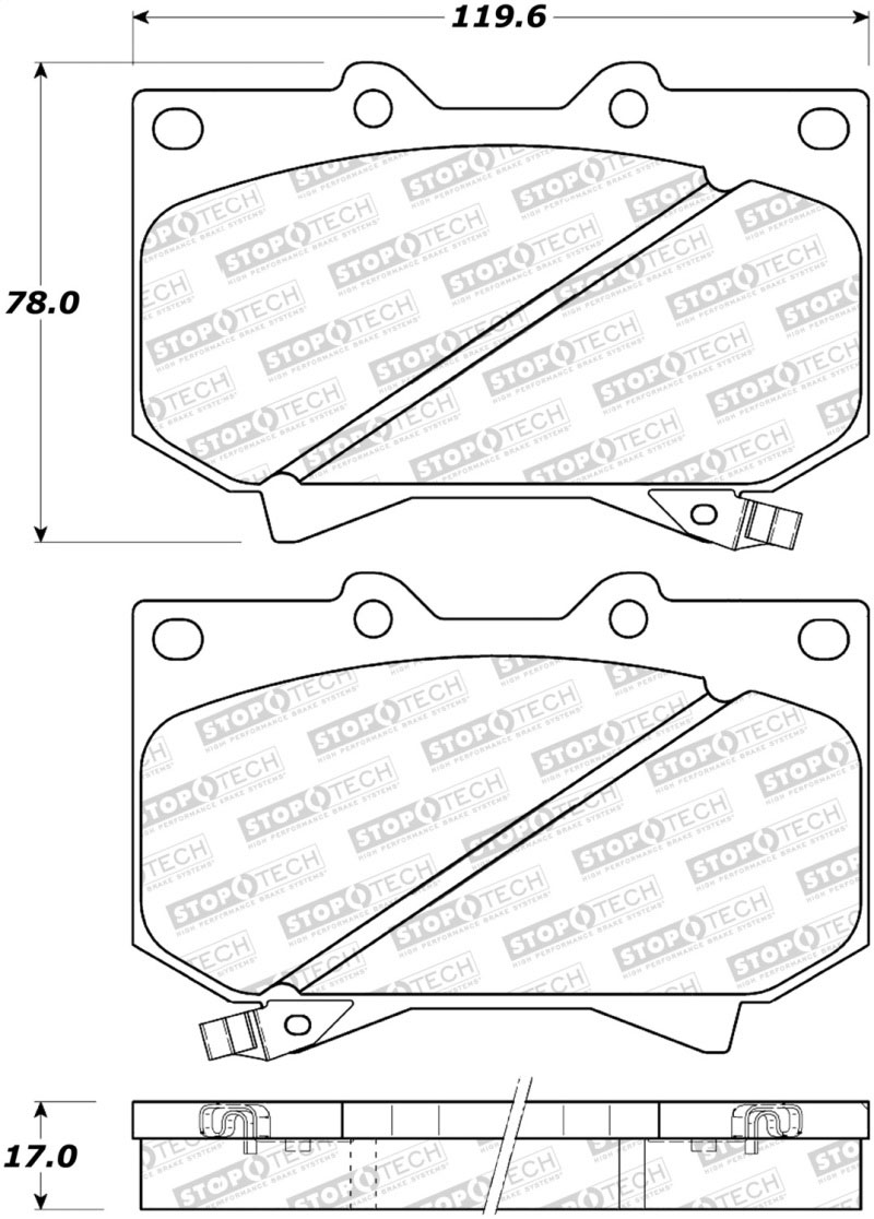 Stoptech 308.08120 | StopTech Street Brake Pads Toyota Sequoia Caliper Cast# S13WE, Front; 2001-2002