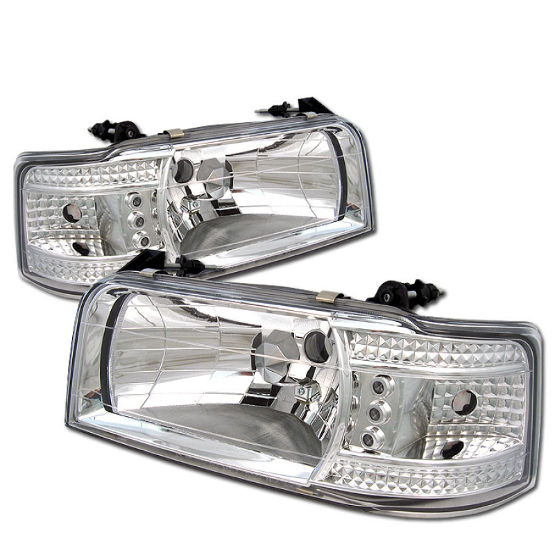 SPYDER 5012500 | Spyder Ford Bronco 1PC LED ( Replaceable LEDs ) Crystal Headlights - Chrome - (HD-YD-FB92-1PC-C); 1992-1996