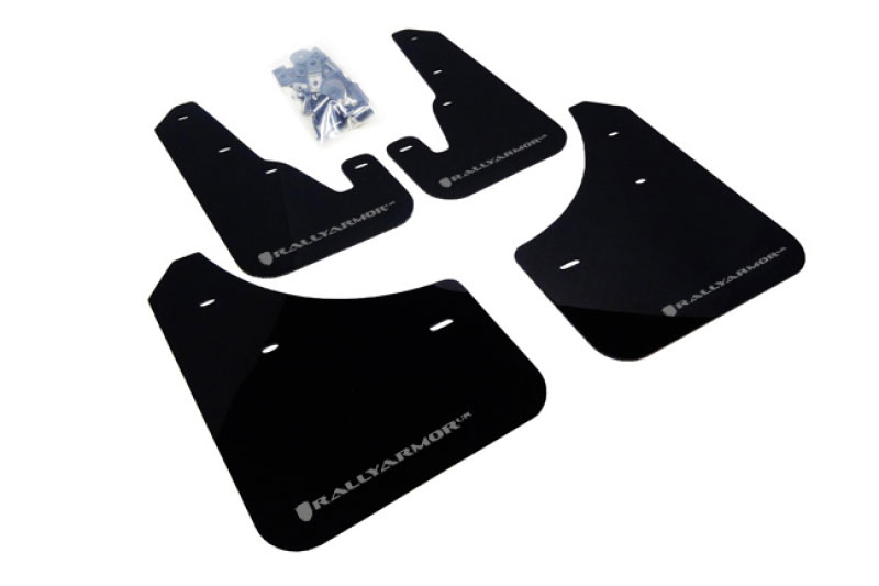 Rally Armor mf9-ur-blk/sil | 2004-2009 Mazda3/Speed 3 UR Black Mud Flap w/ Silver Logo; 2004-2009