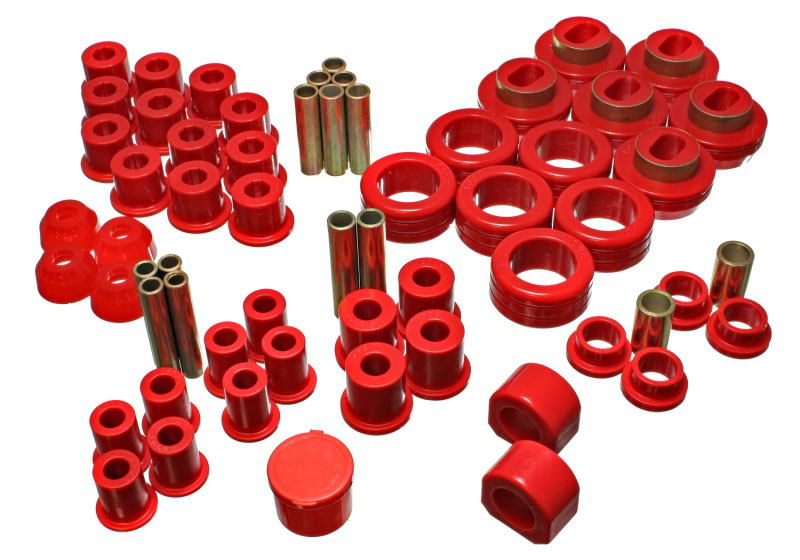 Energy Suspension 3.18102r | 81-87 Chevy/GMC 4WD (W/ Stock Front Springs) Red Hyper-flex Master Bushing Set; 1981-1987