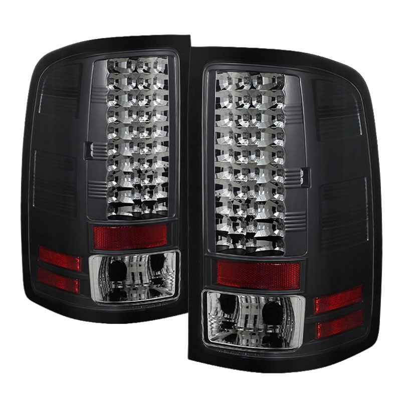 SPYDER 5014948 | Spyder GMC Sierra 3500 1500/2500/3500HD Denali (Not fit Dually 4 Rear Wheels) LED Tail Lights - Black - (ALT-YD-GS07-LED-BK); 2007-2012