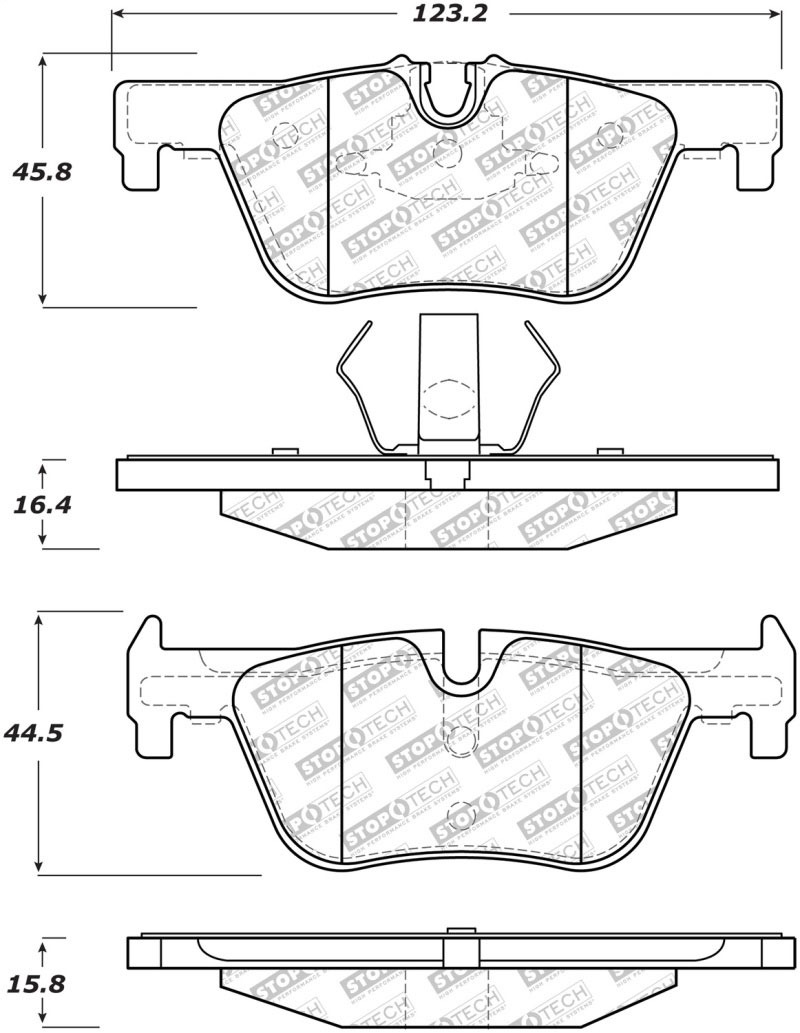 Stoptech 305.16130 | StopTech Street Select Brake Pads BMW 228i 312mm Front Disc, Rear; 2014-2016