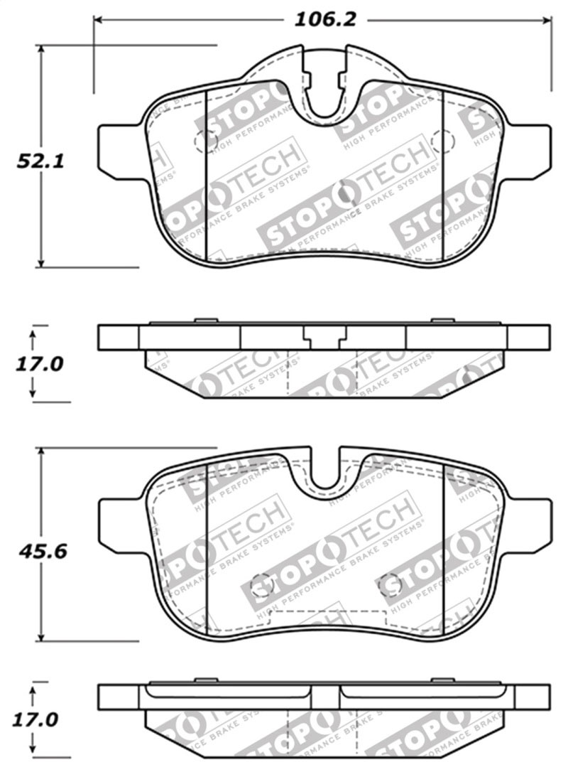 Stoptech 309.14330 | StopTech Sport Brake Pads BMW Z4, Rear; 2009-2010