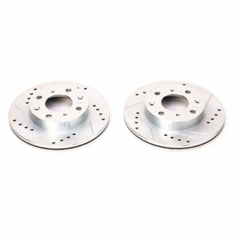 PowerStop jbr155xpr | Power Stop 88-91 Honda CRX Front Evolution Drilled & Slotted Rotors - Pair; 1988-1991