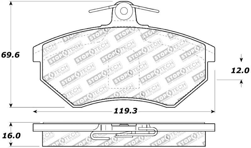 Stoptech 308.06960 | StopTech Street Brake Pads Audi 4000 Quattro, Front; 1984-1987