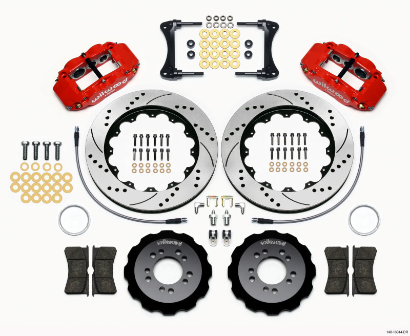 Wilwood 140-13044-dr | Narrow Superlite 6R Front Hat Kit 14.00in Drilled Red 2008-up Hyundai Genesis Coupe w/Lines; 2008-2021