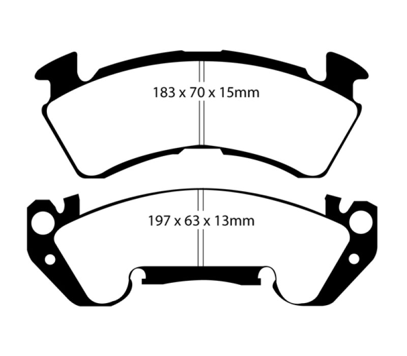 EBC dp41147r | 92-96 Chevrolet Caprice 4.3 Police Yellowstuff Front Brake Pads; 1992-1996