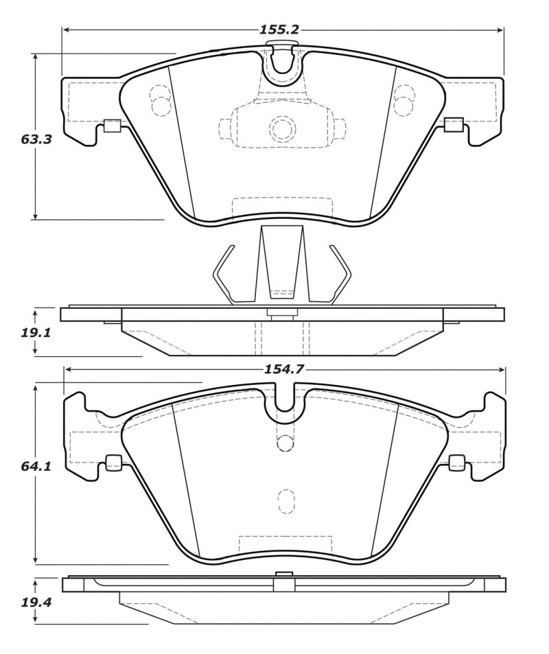 Stoptech 308.10610 | StopTech Street Brake Pads BMW X1 xDrive 23d, Front; 2010-2014