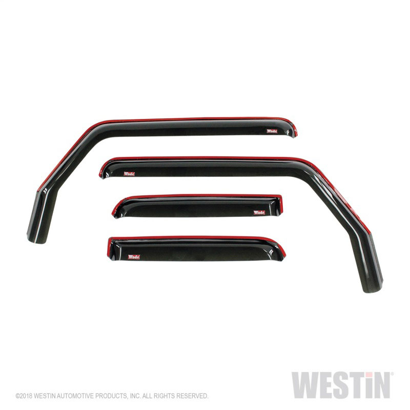 Westin 72-51499 | 2018-2019 Jeep Wrangler JL Unlimited Wade In-Channel Wind Deflector 4pc - Smoke; 2018-2024