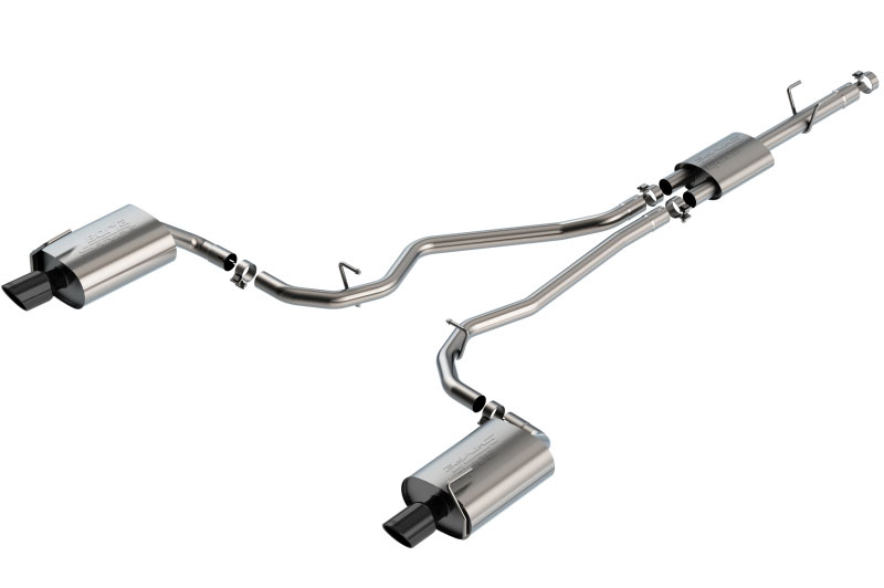 Borla 140825bc | 2020 Ford Explorer Limited Ecoboost 2.3L 2.25in S-type Exhaust - Black Chrome Tips; 2020-2022