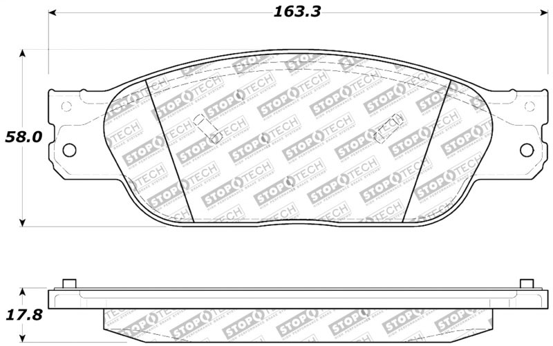 Stoptech 309.08050 | StopTech Sport Brake Pads Ford Thunderbird, Front; 2002-2005